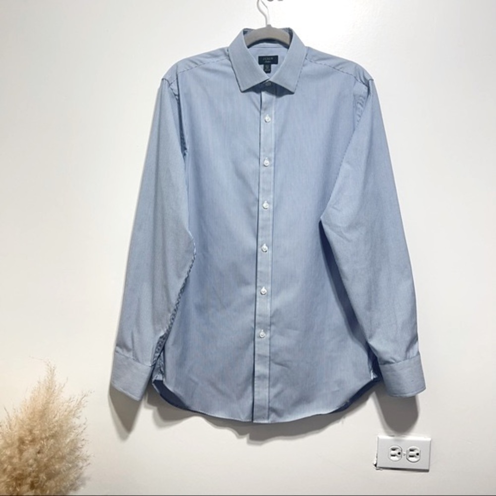 J.Crew Slim-fit Ludlow Premium fine cotton dress Shirt 14.5 x 32 NWOT Blue - Picture 1 of 8